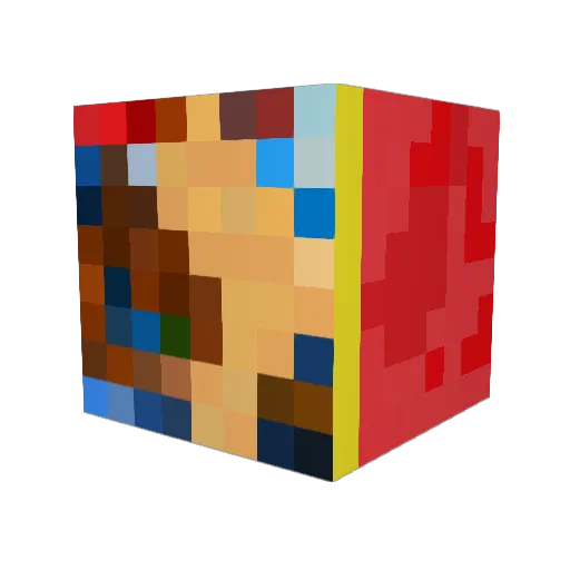 Prsy Minecraft avatar head, 3D render