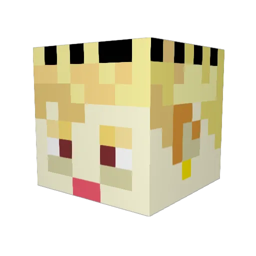PruLLl0_ Minecraft avatar head, 3D render