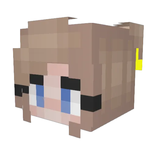 Prunne Minecraft avatar head, 3D render