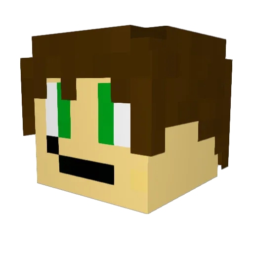 Prunte Minecraft avatar head, 3D render