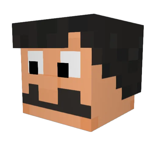 PruplePplE8r Minecraft avatar head, 3D render