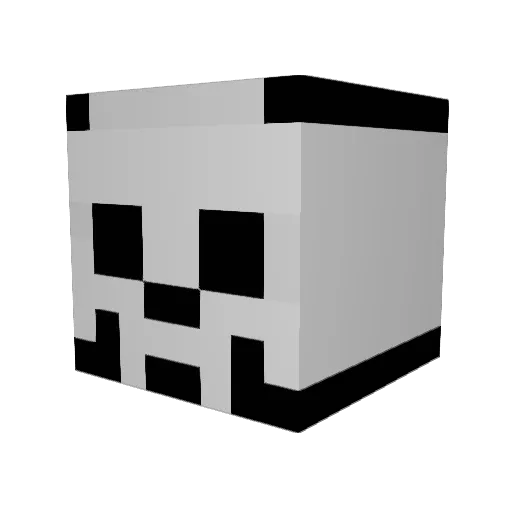 Prushke Minecraft avatar head, 3D render