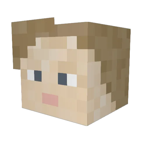 Prussan Minecraft avatar head, 3D render