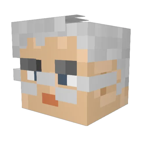 Prusted Minecraft avatar head, 3D render