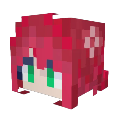 PrysMaryne Minecraft avatar head, 3D render