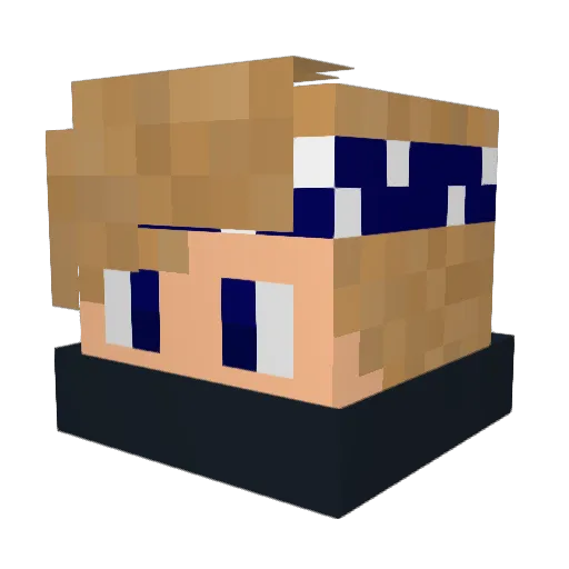 PsTRoW Minecraft avatar head, 3D render