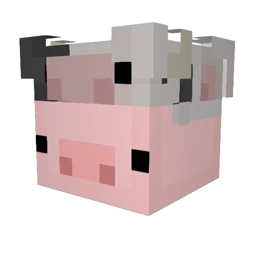 Psarokroketas Minecraft avatar head, 3D render