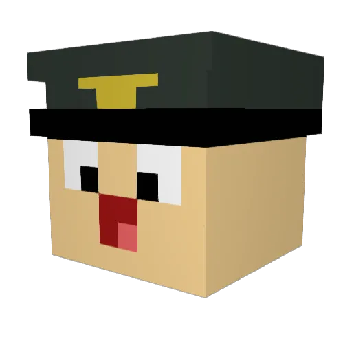 Pseudoss Minecraft avatar head, 3D render
