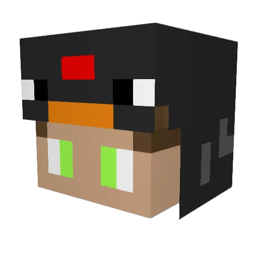 PshhtX Minecraft avatar head, 3D render
