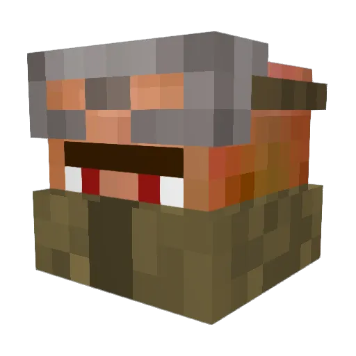 PshycoPixel Minecraft avatar head, 3D render