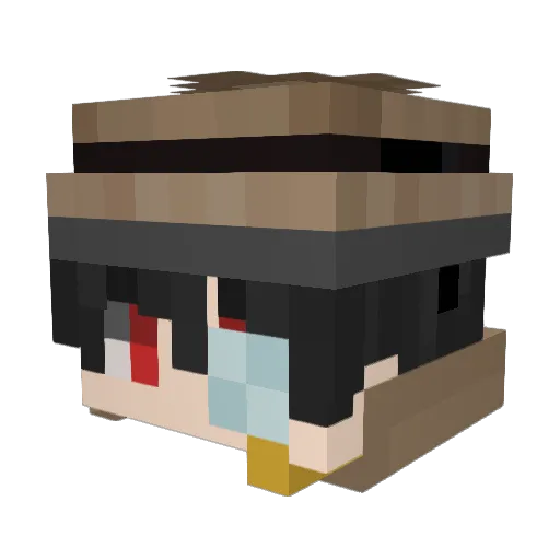 Psikologic Minecraft avatar head, 3D render