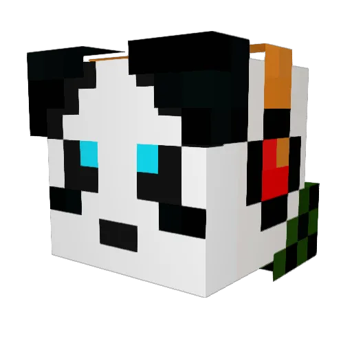 PsixoPanda Minecraft avatar head, 3D render