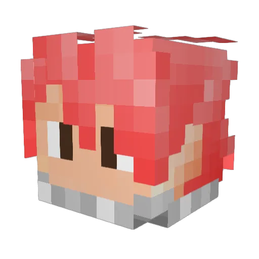 Psoky Minecraft avatar head, 3D render