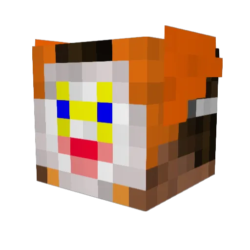 Psucho Minecraft avatar head, 3D render
