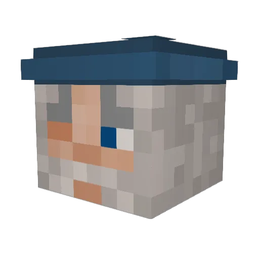 PsyPi Minecraft avatar head, 3D render