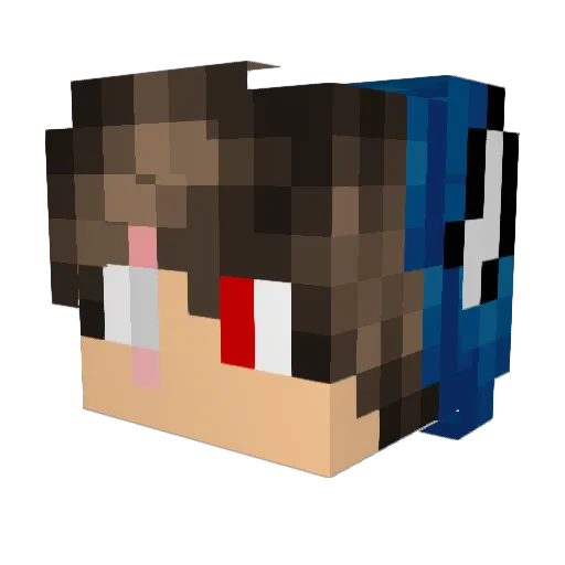 PsyW0lfe Minecraft avatar head, 3D render