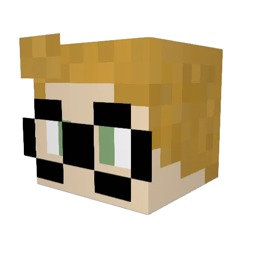Psycake Minecraft avatar head, 3D render