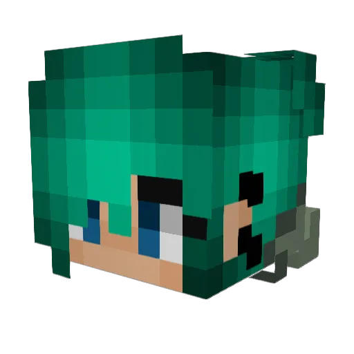 PsychOutNow Minecraft avatar head, 3D render