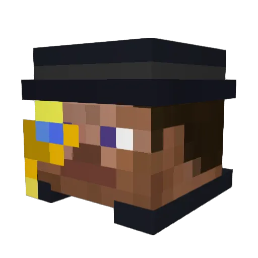 Psych_16 Minecraft avatar head, 3D render