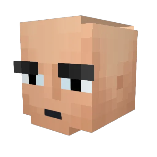 Psychn Minecraft avatar head, 3D render