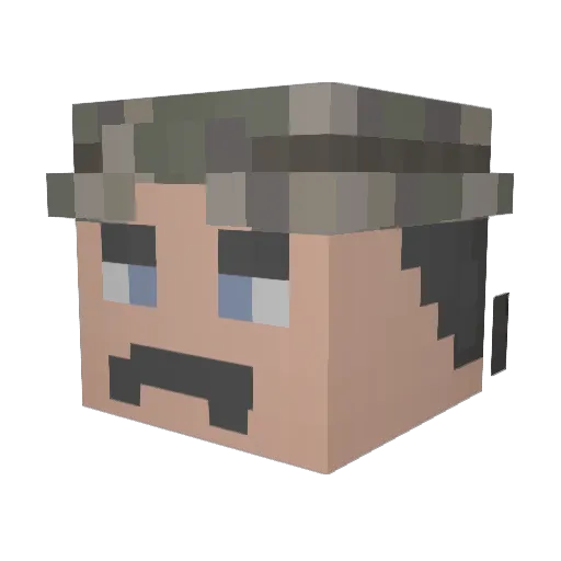 PsychoGuy Minecraft avatar head, 3D render