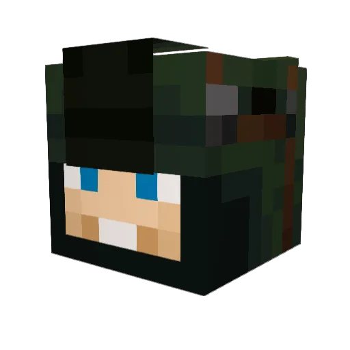 PsychoKnaller Minecraft avatar head, 3D render