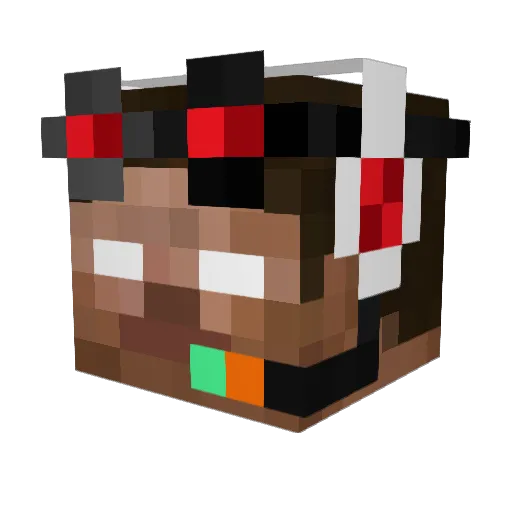 PsychoMangtis Minecraft avatar head, 3D render