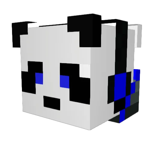 PsychoPandaBear Minecraft avatar head, 3D render