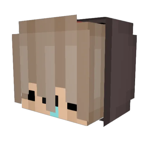 Psychologene Minecraft avatar head, 3D render