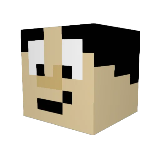 Psyclesam Minecraft avatar head, 3D render