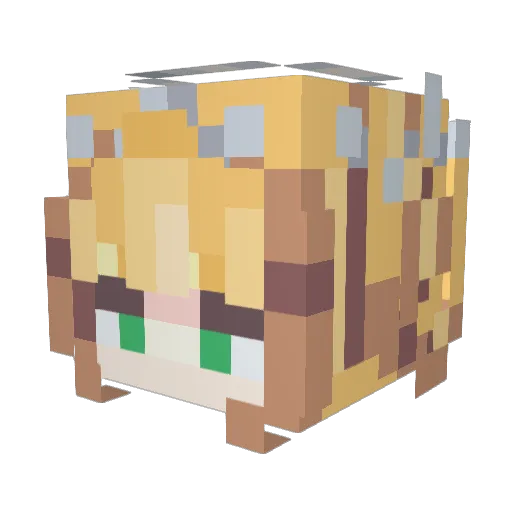 Psydra Minecraft avatar head, 3D render