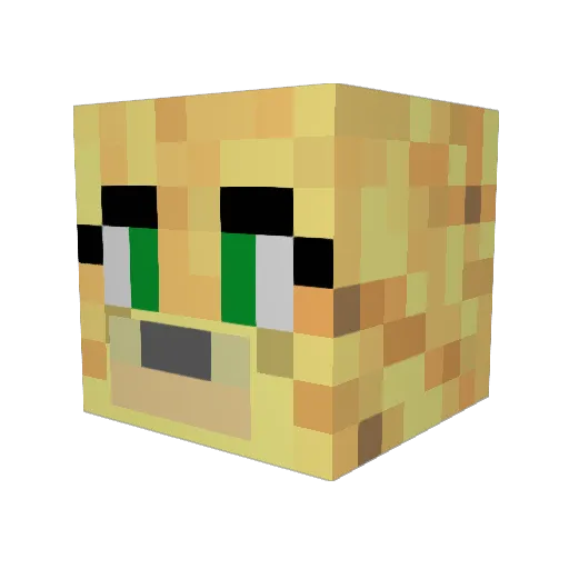 Psyduckee Minecraft avatar head, 3D render