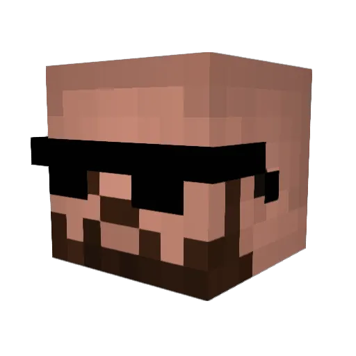 Psykopatenn Minecraft avatar head, 3D render