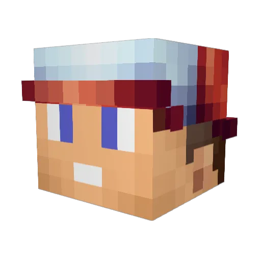 Psykotik Minecraft avatar head, 3D render