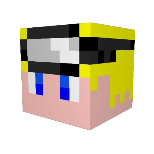 Psylog Minecraft avatar head, 3D render