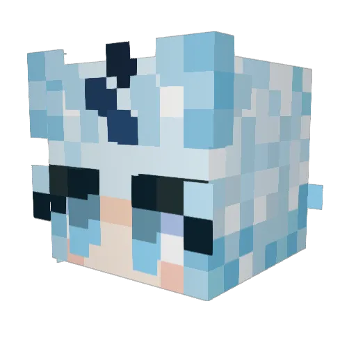 Psypolo Minecraft avatar head, 3D render