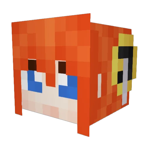 PtLCt Minecraft avatar head, 3D render