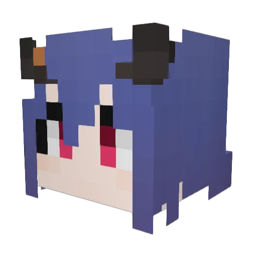 Ptalfa Minecraft avatar head, 3D render
