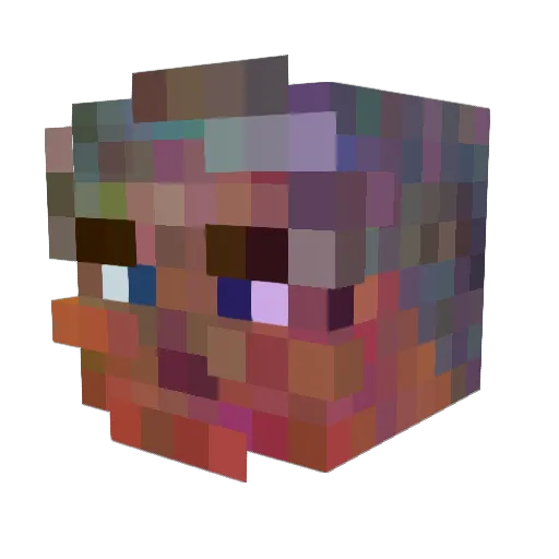 Pterodactylane Minecraft avatar head, 3D render