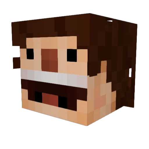 Pterrible Minecraft avatar head, 3D render