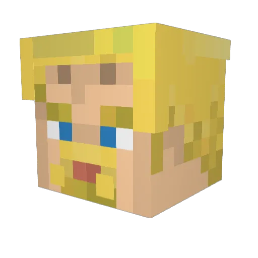 PtiGibus Minecraft avatar head, 3D render
