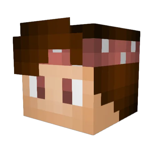 Ptijouflu Minecraft avatar head, 3D render