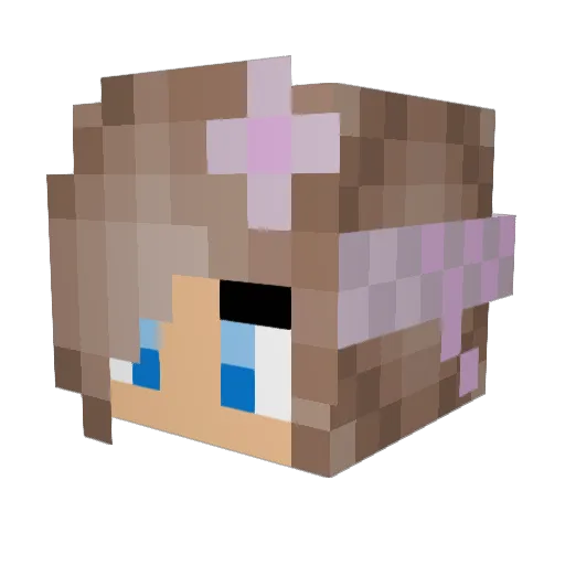 PtiteLorette Minecraft avatar head, 3D render