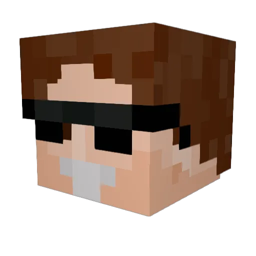 PtrickBateman Minecraft avatar head, 3D render