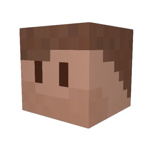 Ptrson Minecraft avatar head, 3D render