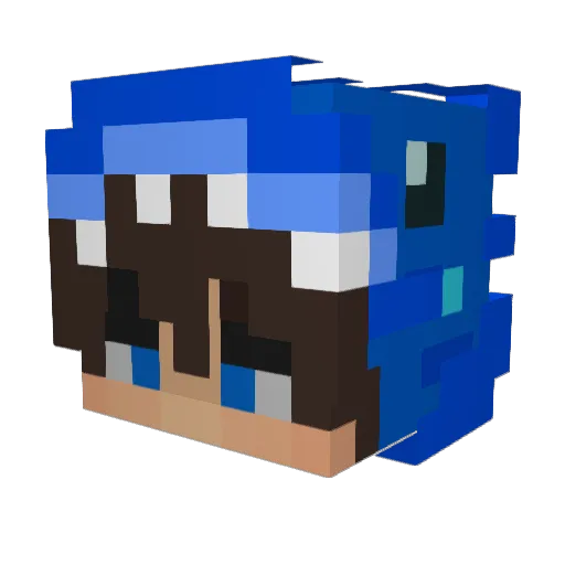 Ptyws Minecraft avatar head, 3D render