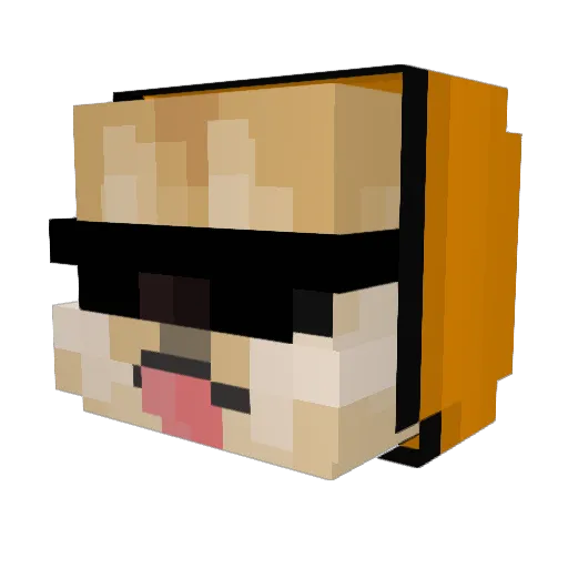 PuPung Minecraft avatar head, 3D render