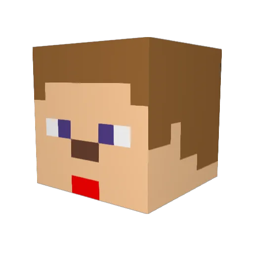 PuRErAge545 Minecraft avatar head, 3D render