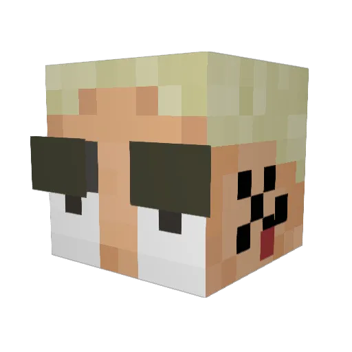 PuRaider8ple_ Minecraft avatar head, 3D render