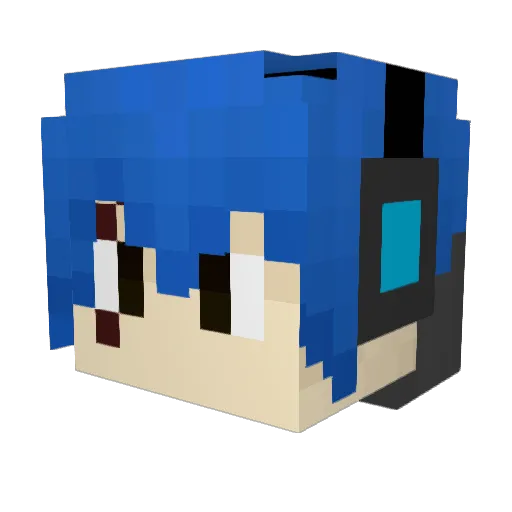 PuReLuNaCy Minecraft avatar head, 3D render